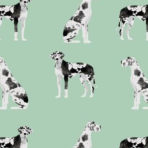 great dane harlequin simple dog breed fabric mint