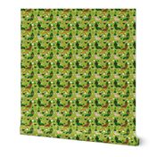 doxie leprechaun fabric - dachshund st patricks day design - lime