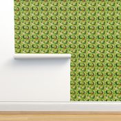 doxie leprechaun fabric - dachshund st patricks day design - lime