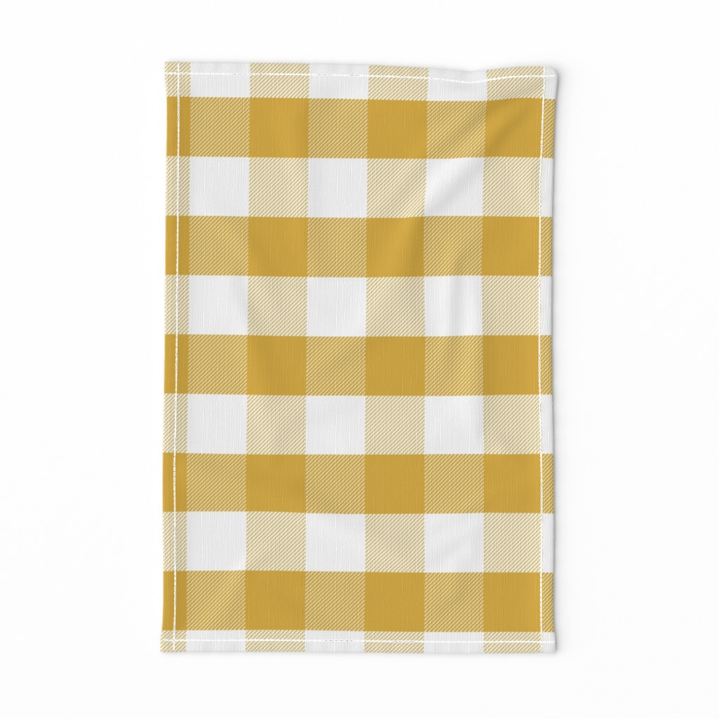 mustard gingham check tartan check mustard yellow checks - large