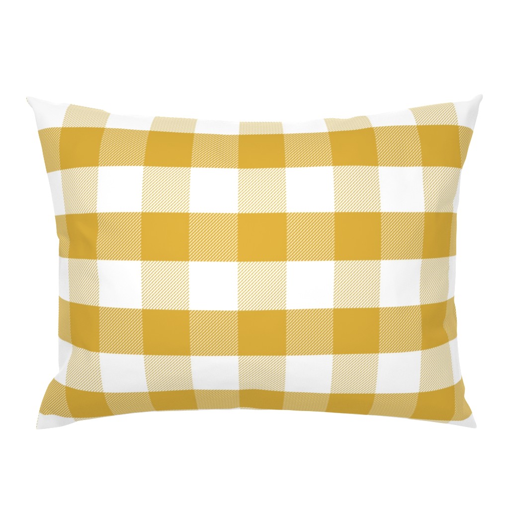 mustard gingham check tartan check mustard yellow checks - large