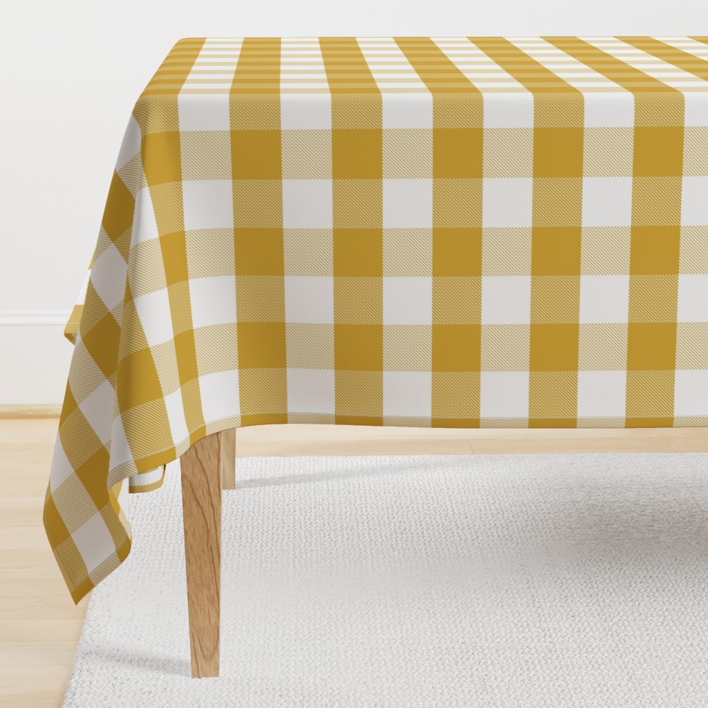 mustard gingham check tartan check mustard yellow checks - large