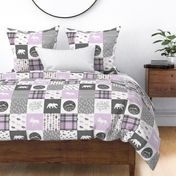 Fearfully and Wonderfully Made Patchwork Fabric || Purple & Grey