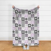 Fearfully and Wonderfully Made Patchwork Fabric || Purple & Grey