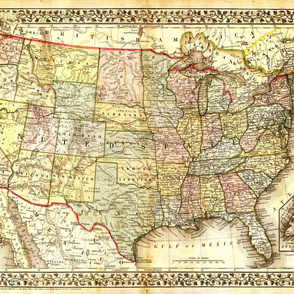 1867 USA Map (27"W)