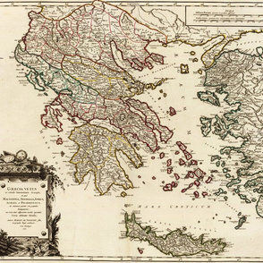 1752 Map of Greece (21"W)