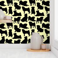 Pug Silhouettes // Yellow