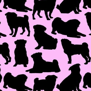 Pug Silhouettes // Pink