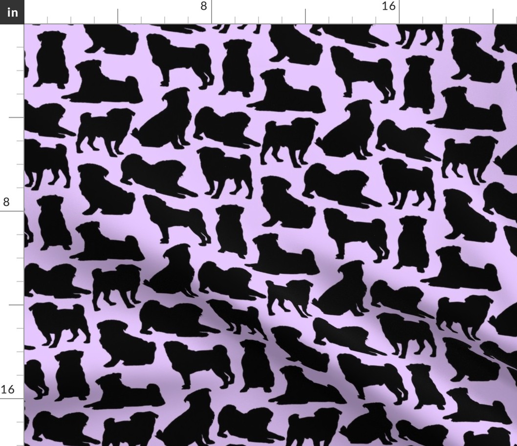 Pug Silhouettes // Lavender