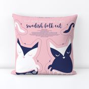 Cut and sew your own swedish folk cat // pastel pink background