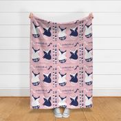 Cut and sew your own swedish folk cat // pastel pink background