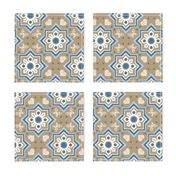 spanish tiles brown and blue