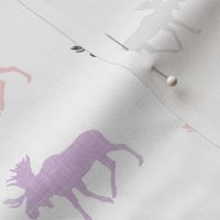 (small scale) moose coordinate - Fearfully and Wonderfully Made Patchwork Fabric || Purple, Pink, Grey 