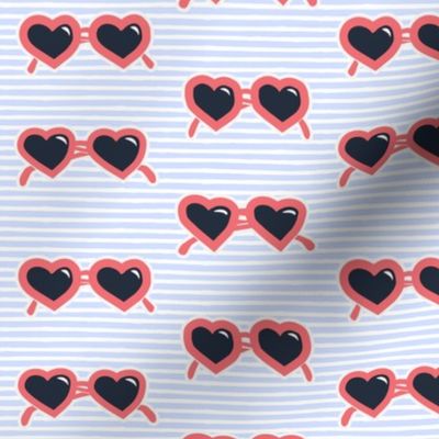 heart shaped glasses on stripes (LB)