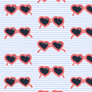 heart shaped glasses on stripes (LB)