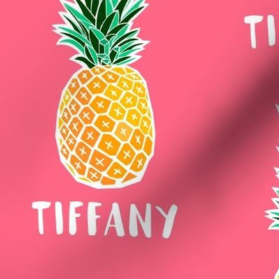 Pineapple Custom Name - Pink - Tiffany