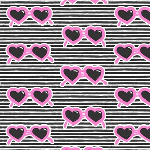 heart shaped glasses on stripes (P&G)