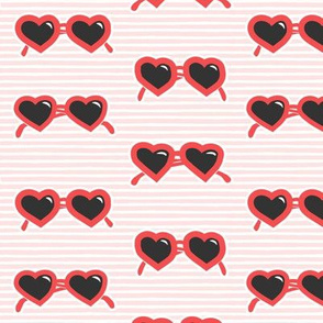 heart shaped fashion glasses on stripes  (PR)