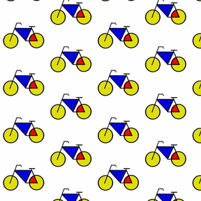 Mondrian Bicycle Blue Red Yellow v1