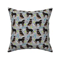 rottweiler dog fabric - dogs and toys - blue