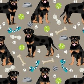 rottweiler dog fabric - dogs and toys - brown