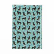 rottweiler dog fabric - dogs and toys - blue