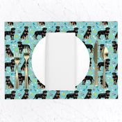 rottweiler dog fabric - dogs and toys - blue