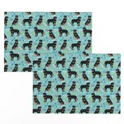 rottweiler dog fabric - dogs and toys - blue