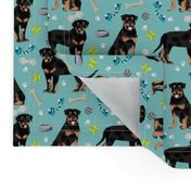 rottweiler dog fabric - dogs and toys - blue