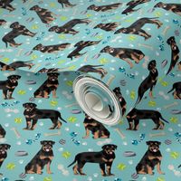 rottweiler dog fabric - dogs and toys - blue