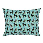 rottweiler dog fabric - dogs and toys - blue