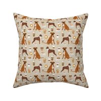 boxer dog coffee fabric - boxers  and coffees - tan