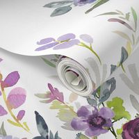 8" Lilac Watercolor Bouquet