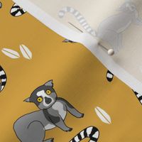 lemur // animal nature jungle lemurs fabric yellow