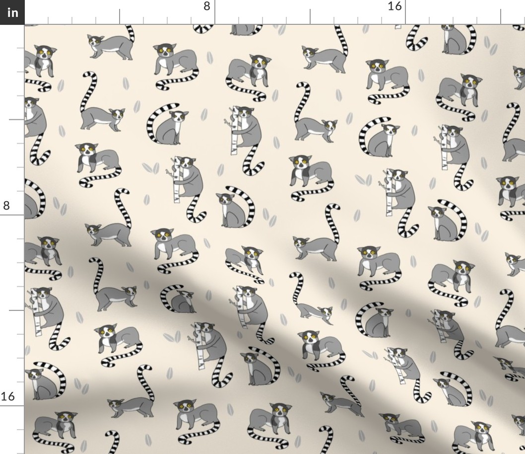 lemur // animal nature jungle lemurs fabric tan