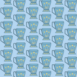 Dutch Blue Daffodils Light Blue Background