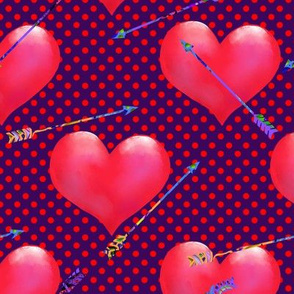 Pink Hearts and Arrows