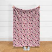 PRANCING KITTEN-FABRIC-PINK