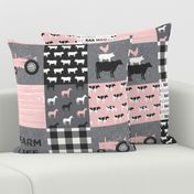 farm life - farm patchwork fabric - p and grey linen