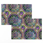 9" Bicolor ASTROSPACE SPANISH TILES PINK EMERALD TURQUOISE
