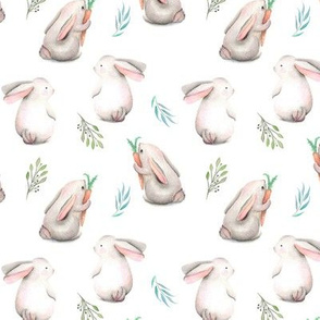 Whimsical Bunnies // White