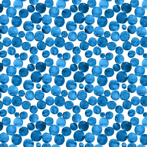 Watercolor bubbles pattern navy. Aquarelle circles design. SMALL