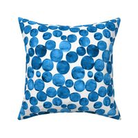 Watercolor bubbles pattern navy. Aquarelle circles design.  MEDIUM