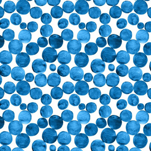 Watercolor bubbles pattern navy. Aquarelle circles design.  MEDIUM