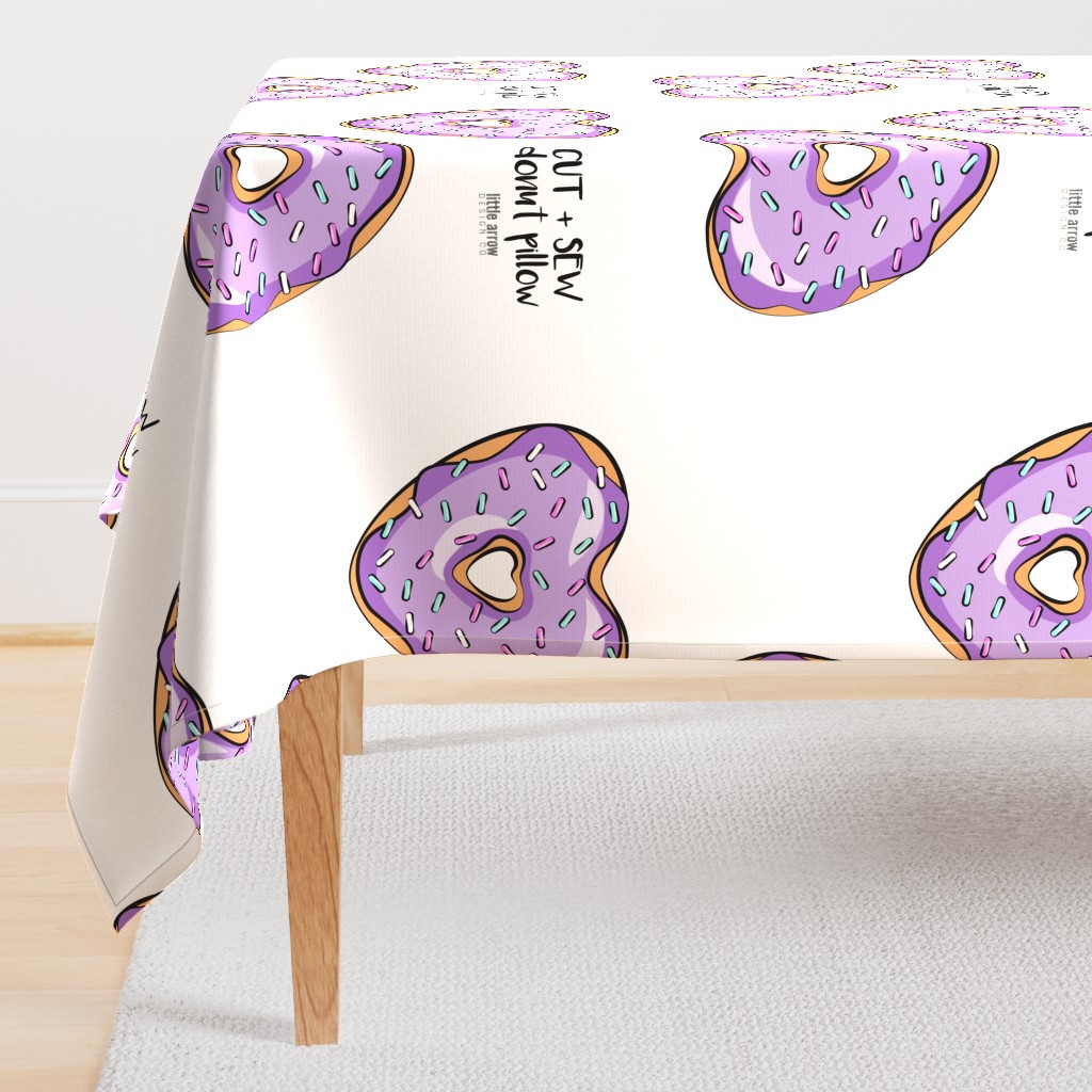 cut and sew - heart shaped donuts- purple with sprinkles - fat quarter project