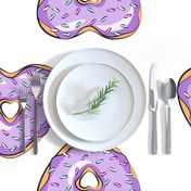 cut and sew - heart shaped donuts- purple with sprinkles - fat quarter project