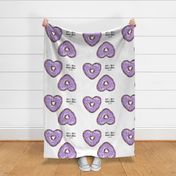 cut and sew - heart shaped donuts- purple with sprinkles - fat quarter project