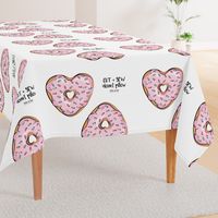 cut and sew - heart shaped donut pillow - pink with sprinkles