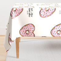 cut and sew - heart shaped donut pillow - pink with sprinkles