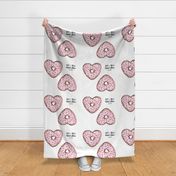 cut and sew - heart shaped donut pillow - pink with sprinkles